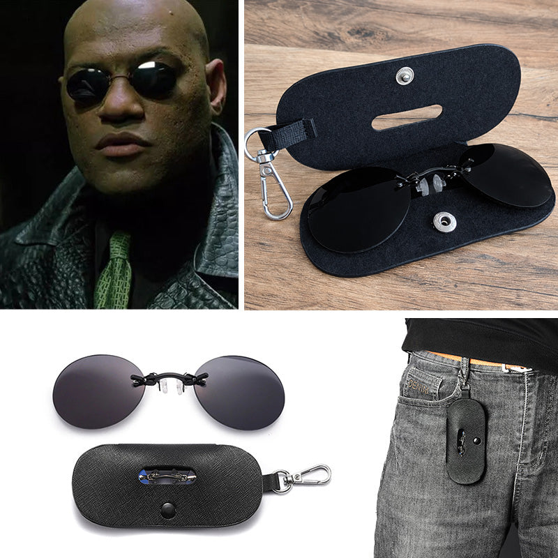 Matrix-Brille | Morpheus Clip-on Brille + Schutzhülle