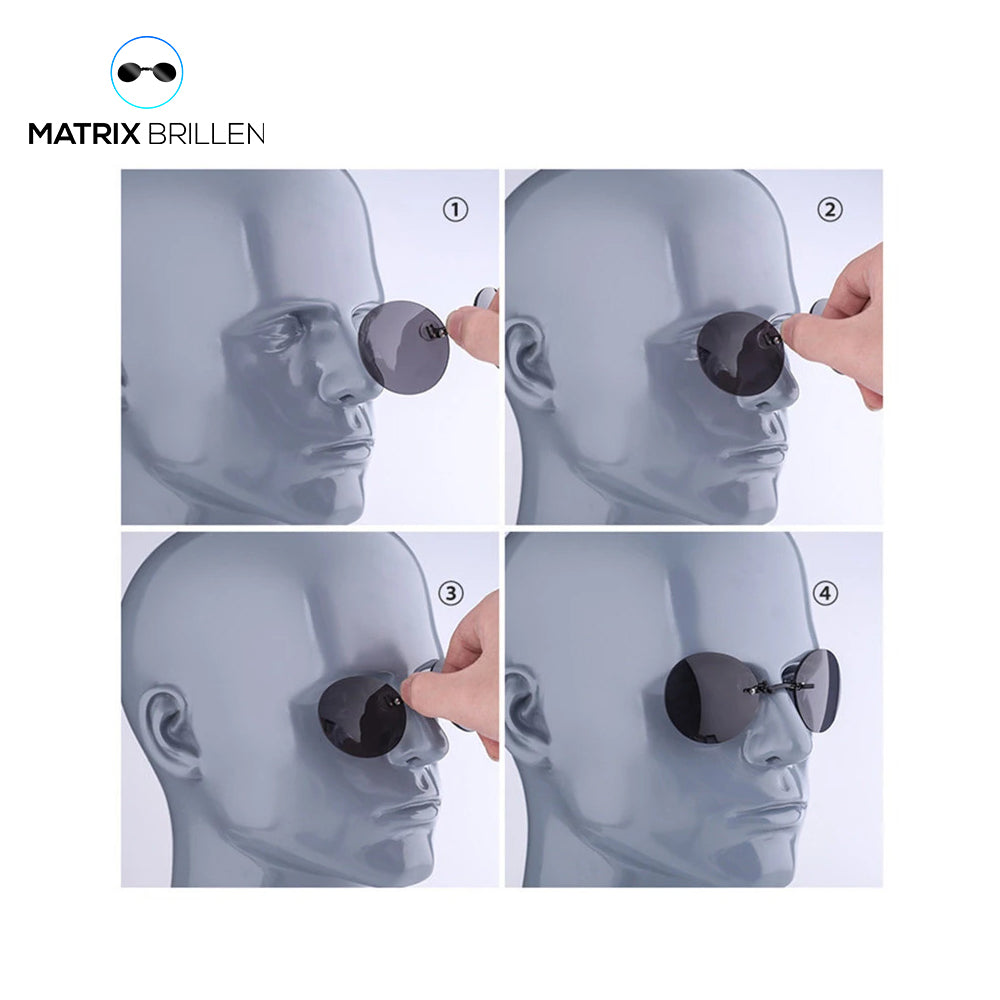 Matrix-Brille | Morpheus Clip-on Brille + Etui