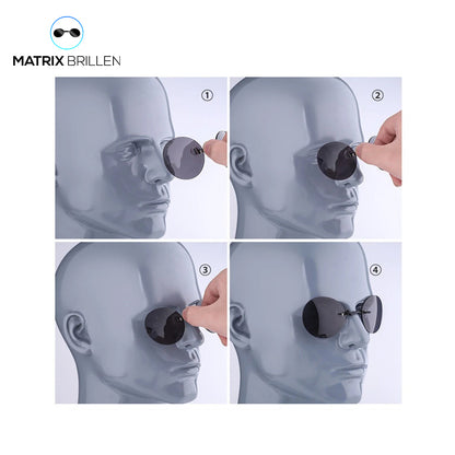 Matrix-Brille | Morpheus Clip-on Brille + Etui