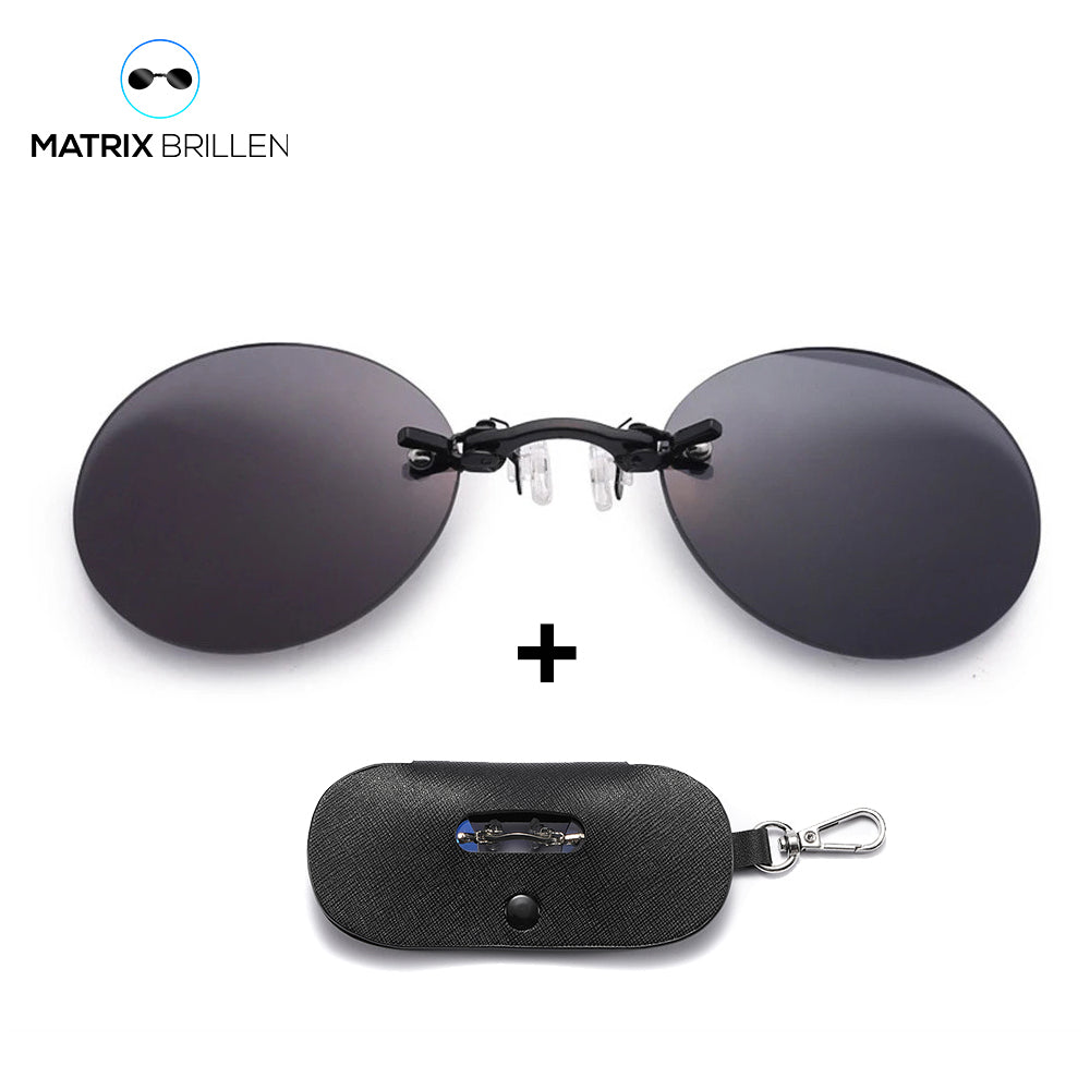 Matrix-Brille | Morpheus Clip-on Brille + Etui
